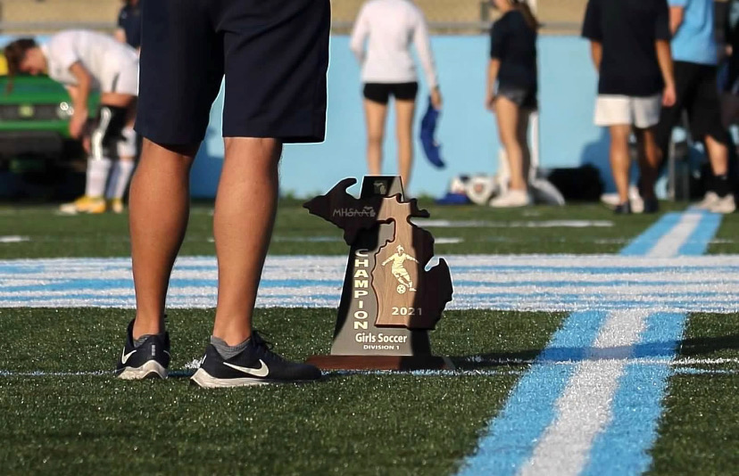 The Regional trophy from 2021 won by Skyline Womens Soccer. Credit: Mr. Gonzales