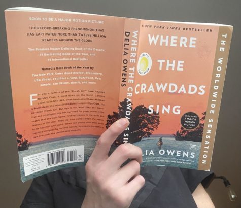 A shot of the front and back cover of Delia Owenss Where The Crawdads Sing