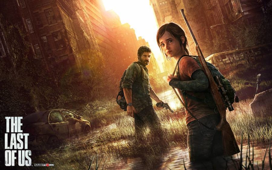 Ellie and Joel from the video game The Last of Us as seen in poster art of the game. Their counterparts in the HBOMax show are played by Pedro Pascal and Bella Ramsey 