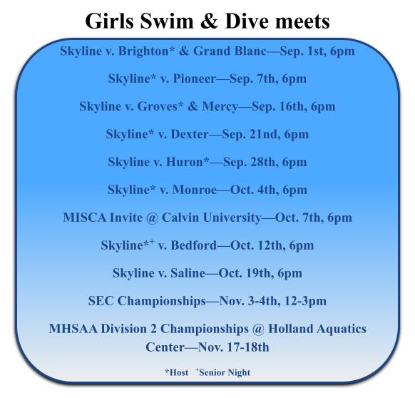 Skyline Girls Swim and Dive Preview The Team is Looking Really