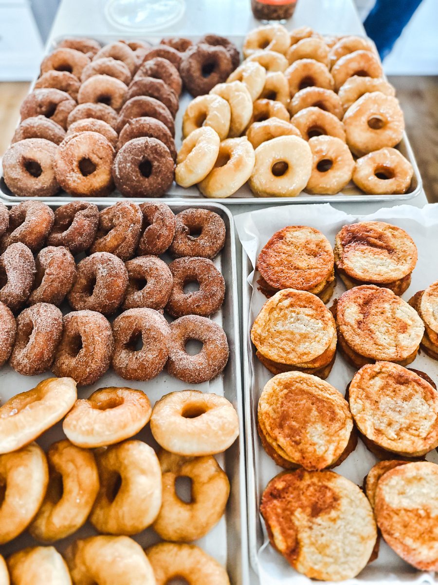 Salted maple milk bread donuts, five spice cake donuts, and gochujang caramel cookies. Credit: Rachel Liu Martindale