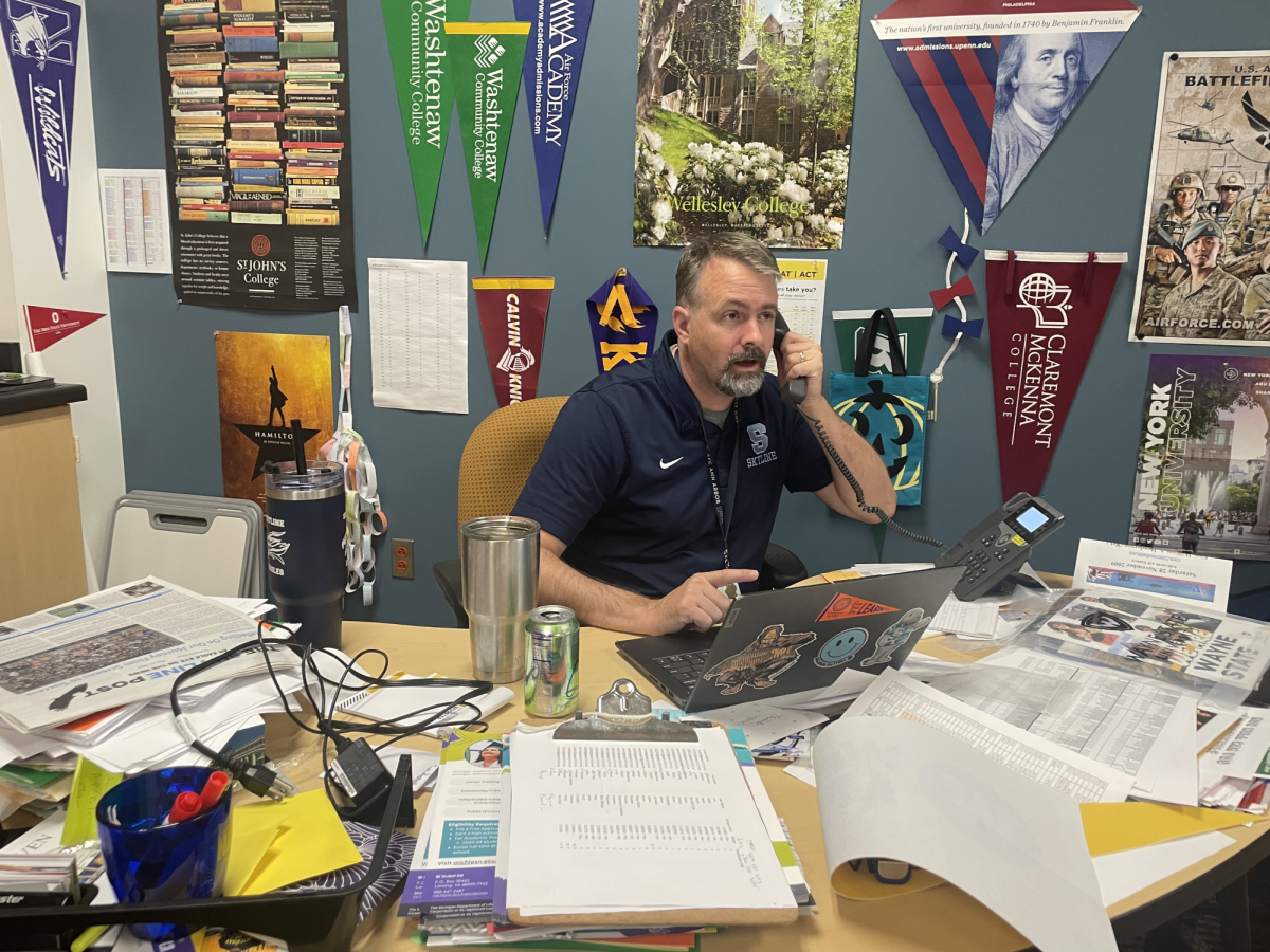 Mr. Lacy, working hard at his desk in the CUBE. Credit: Ashley Han