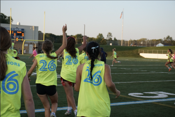 The Juniors ('26) celebrate as they score a touchdown