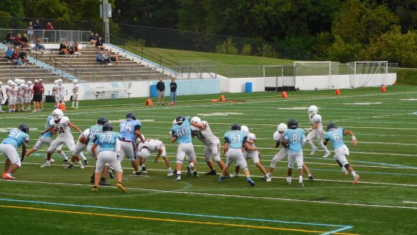 The Skyline freshman football team plays in one of their season games against Dexter.