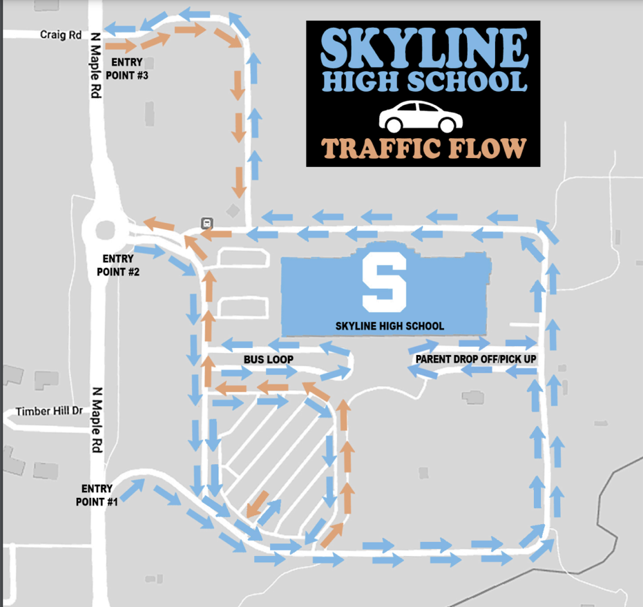 A map of the new traffic pattern. 