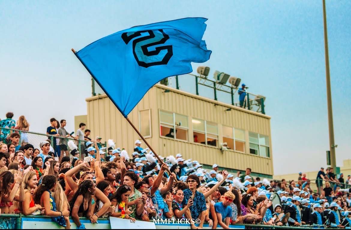 Skyline student section cheering loud while winning against UPrep