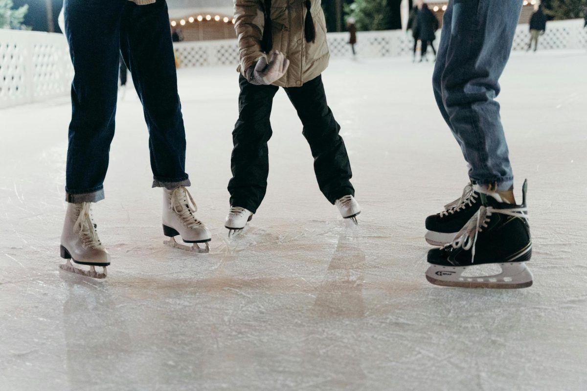 People ice skating.