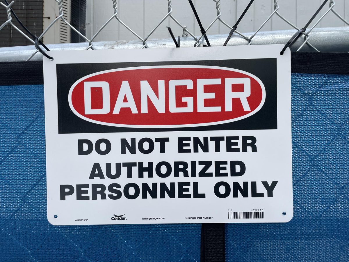 These do not enter signs are posted many times around the construction building.