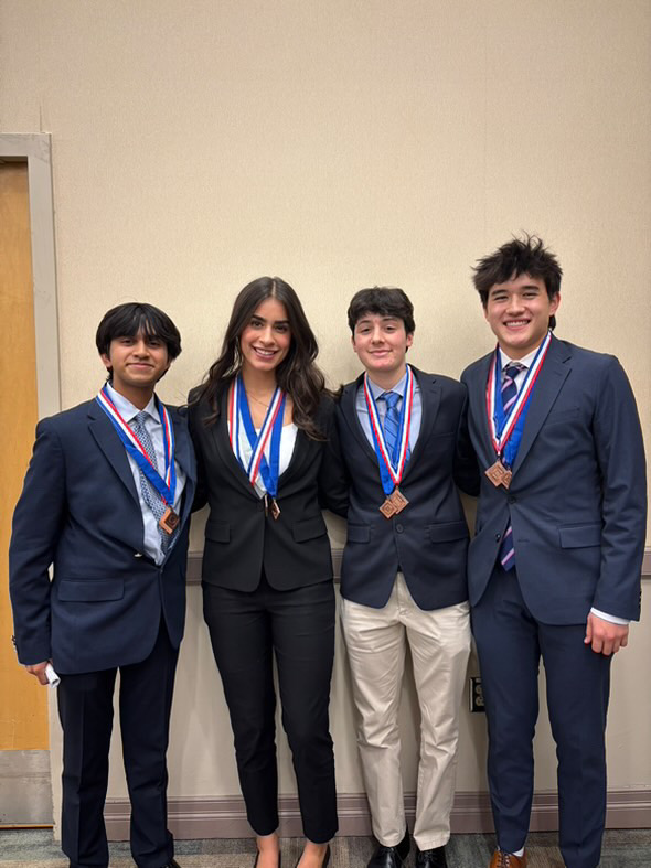 Skyline students following success at DECA districts.

Adarsh Nadgir ('25), Uma Rao ('25), Heather Shriberg ('26), Jude Carlson ('26).