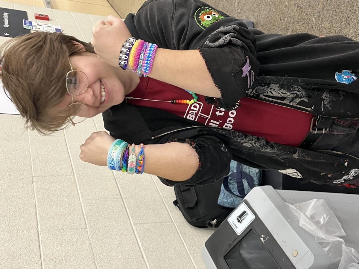 Max Alexander-Chavez showing off his bracelets.