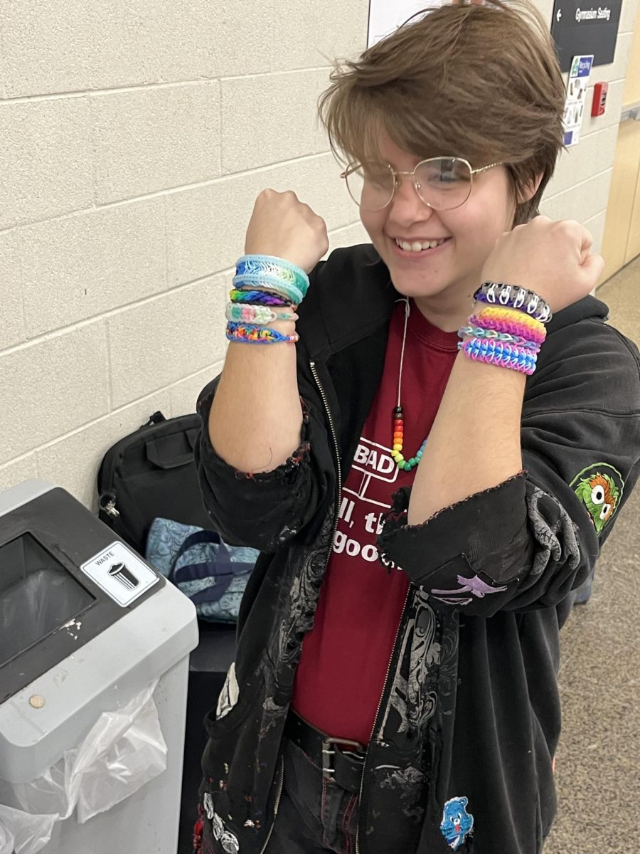 Max Alexander-Chavez showing off his bracelets.