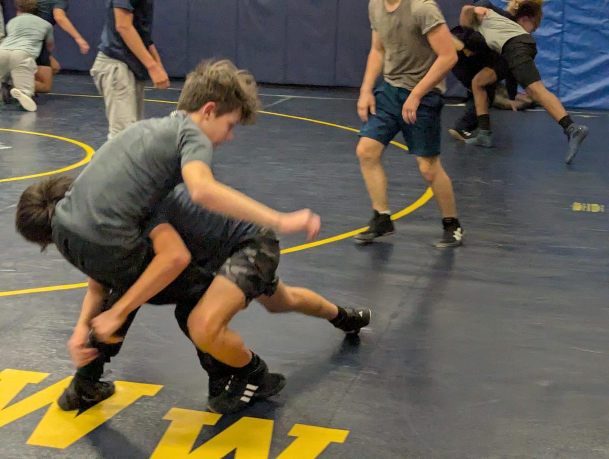 Liam Gillilland ('28) and Christobal Gomez ('28) running drills in preparation for a tournament.