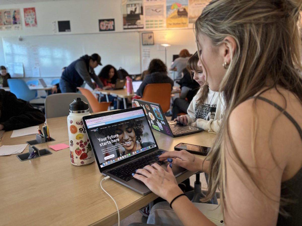 Sydney Harwick ('25) researches different colleges via The Common Application. 