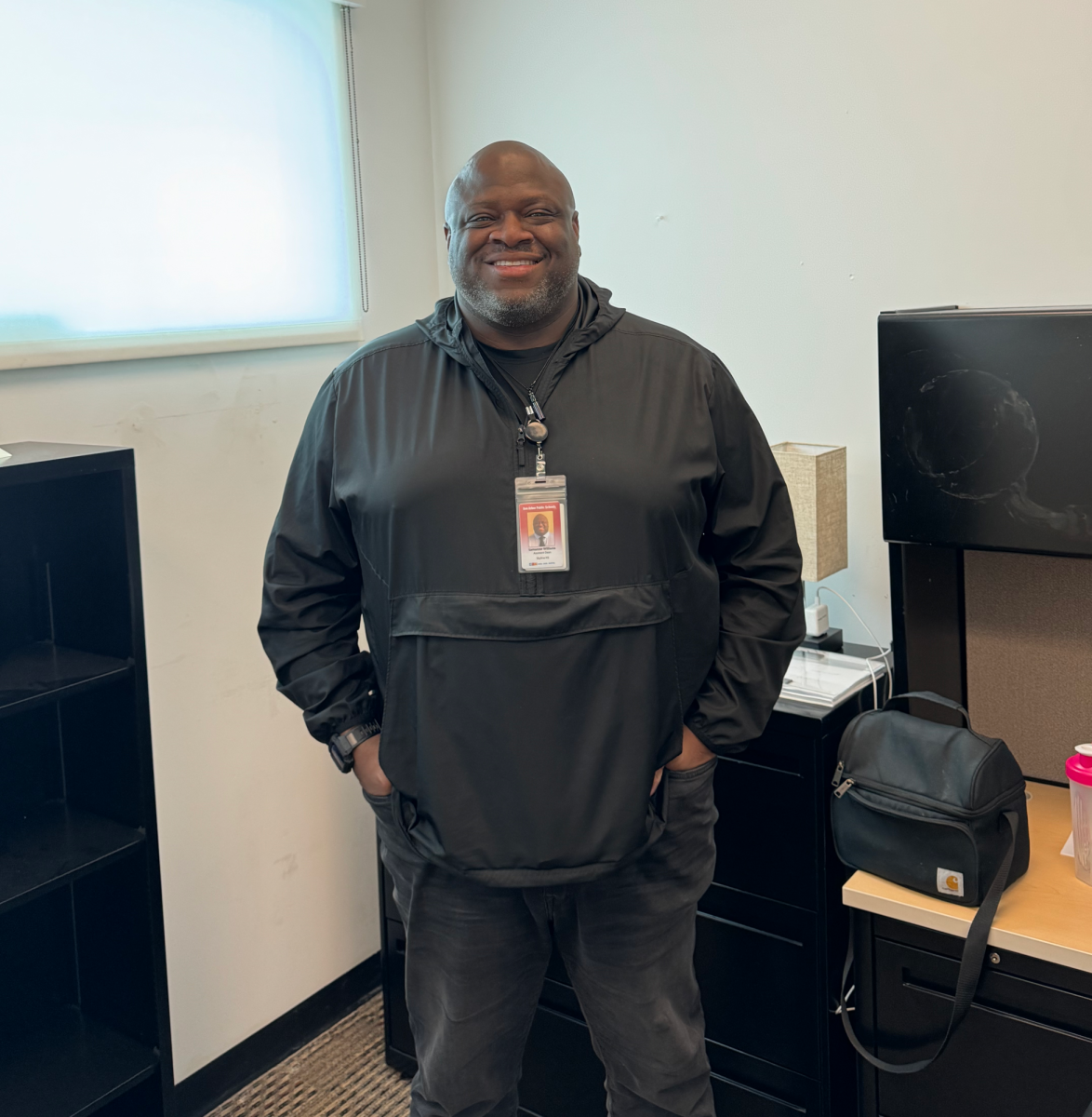 Lamanzer Williams standing in his office.