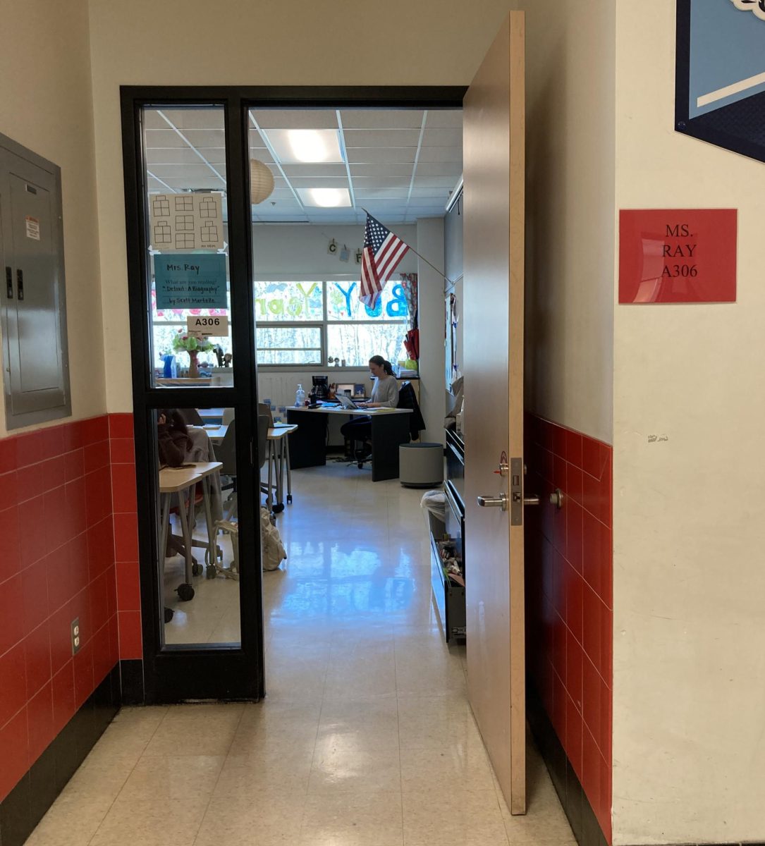 Seated in Room A306, Yearbook Advisor and English teacher Brittany Ray taps away on her laptop.