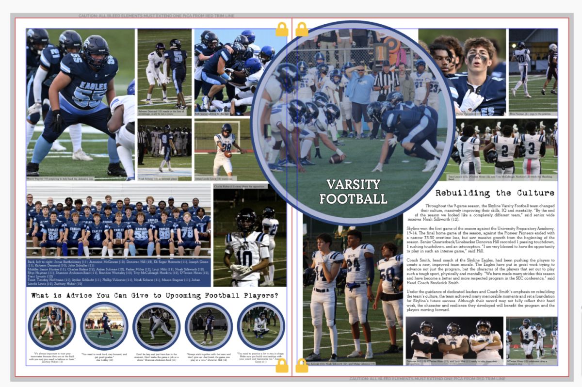 A spread in the yearbook features the pinwheel effect.