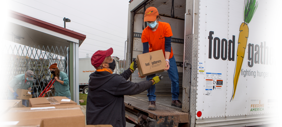 Food Gatherers home page image, offering a helping hand. 