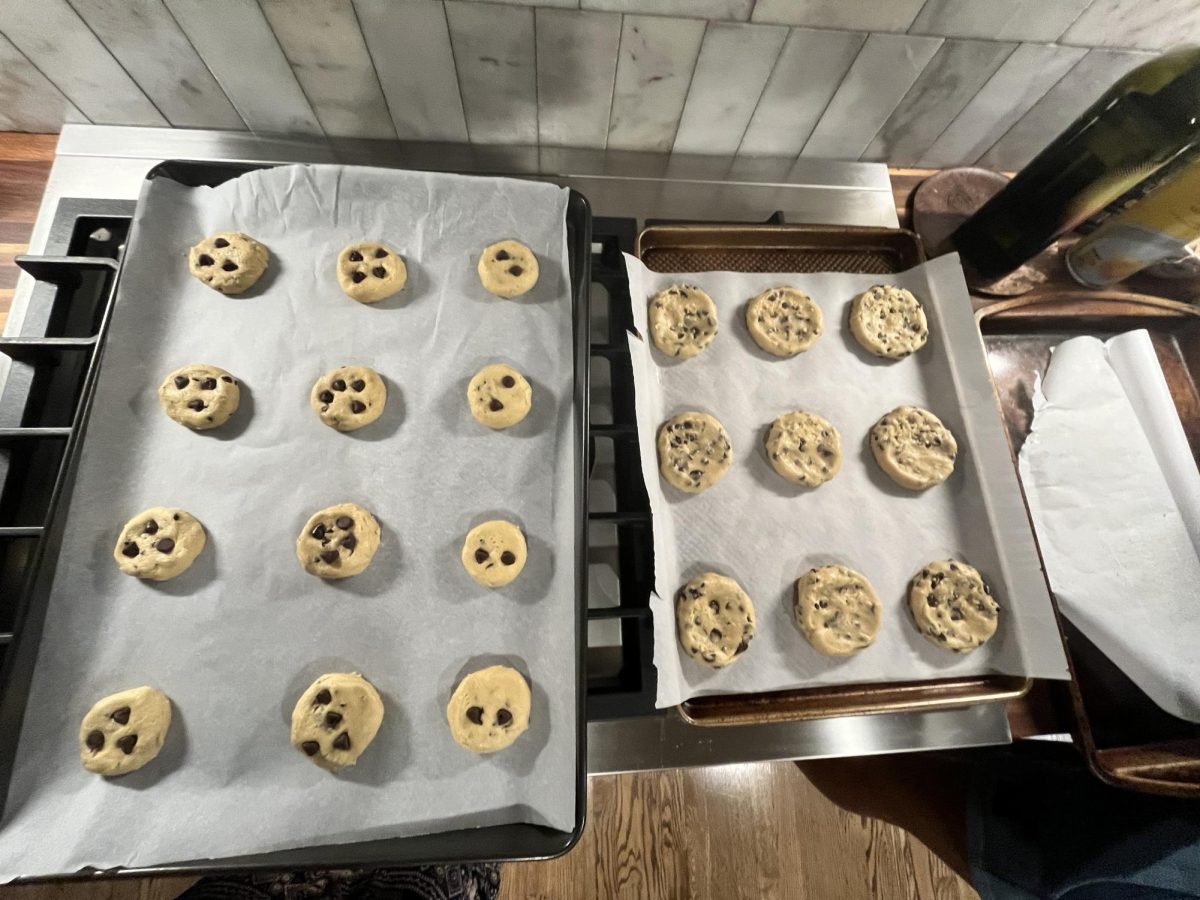 Georgia Langrock ('29) testing chocolate chip cookie recipes.