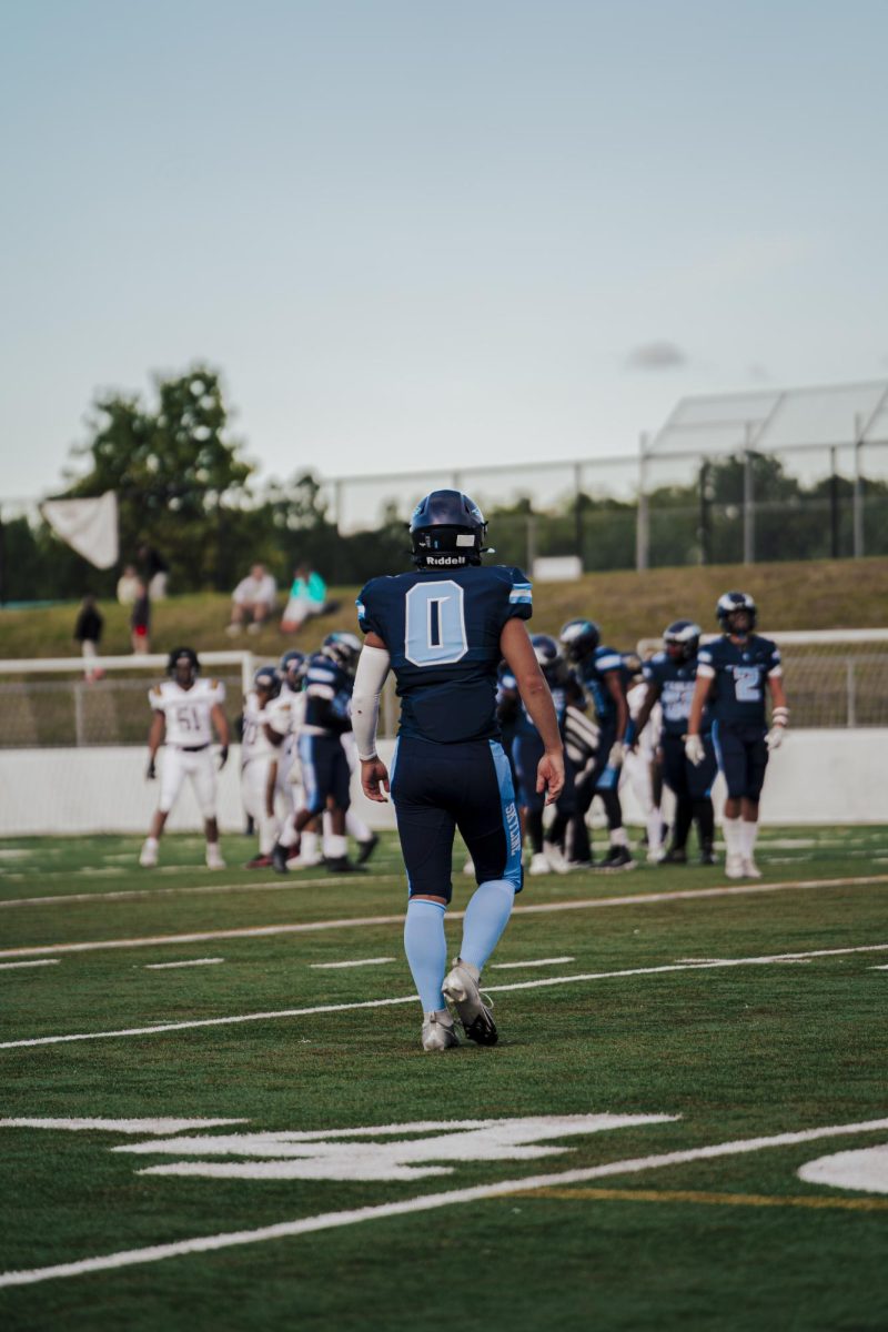 Lyuji Miki ('26) lines up for the next play against Annapolis High School