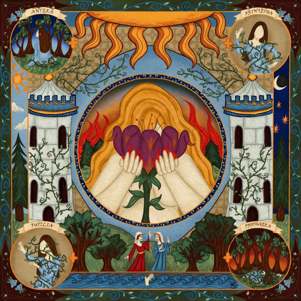 Cover art for Gustitus's "The Sun Maiden" by Max Bruienne ('25)
