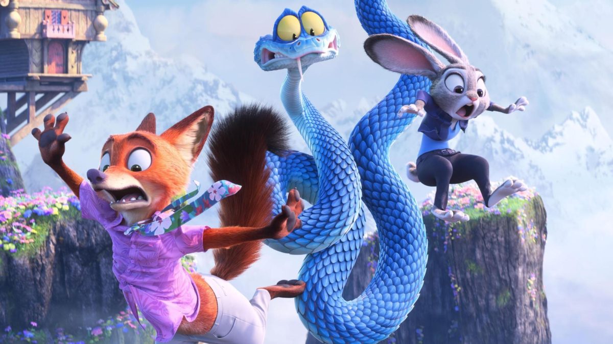 The main characters of Zootopia 2 flee a dangerous situation. 