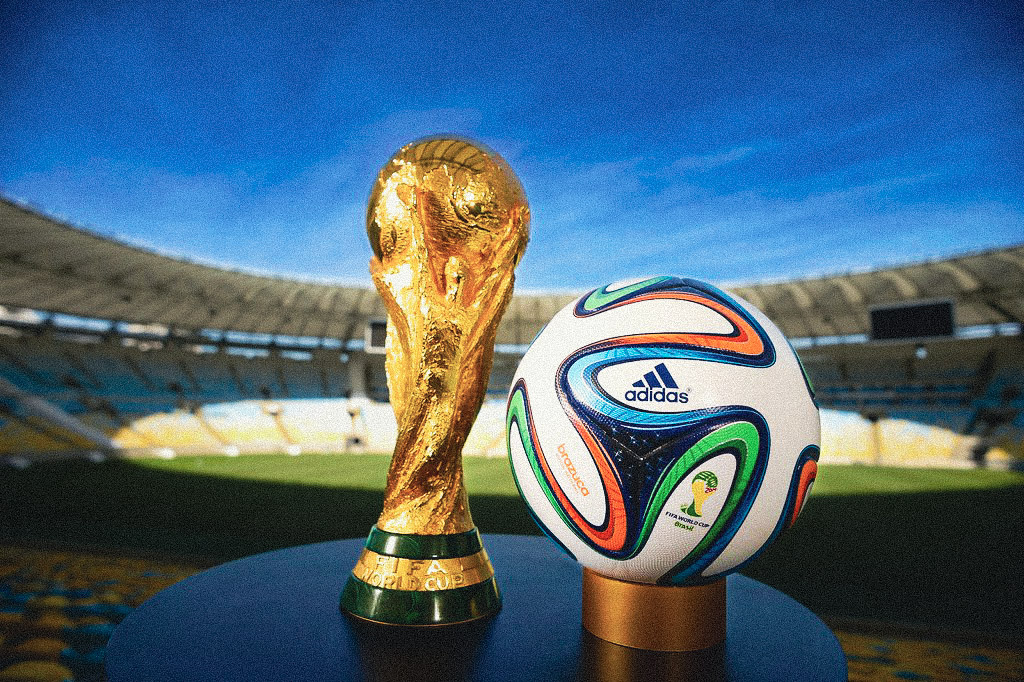 FIFA World Cup and the World Cup ball being presented 