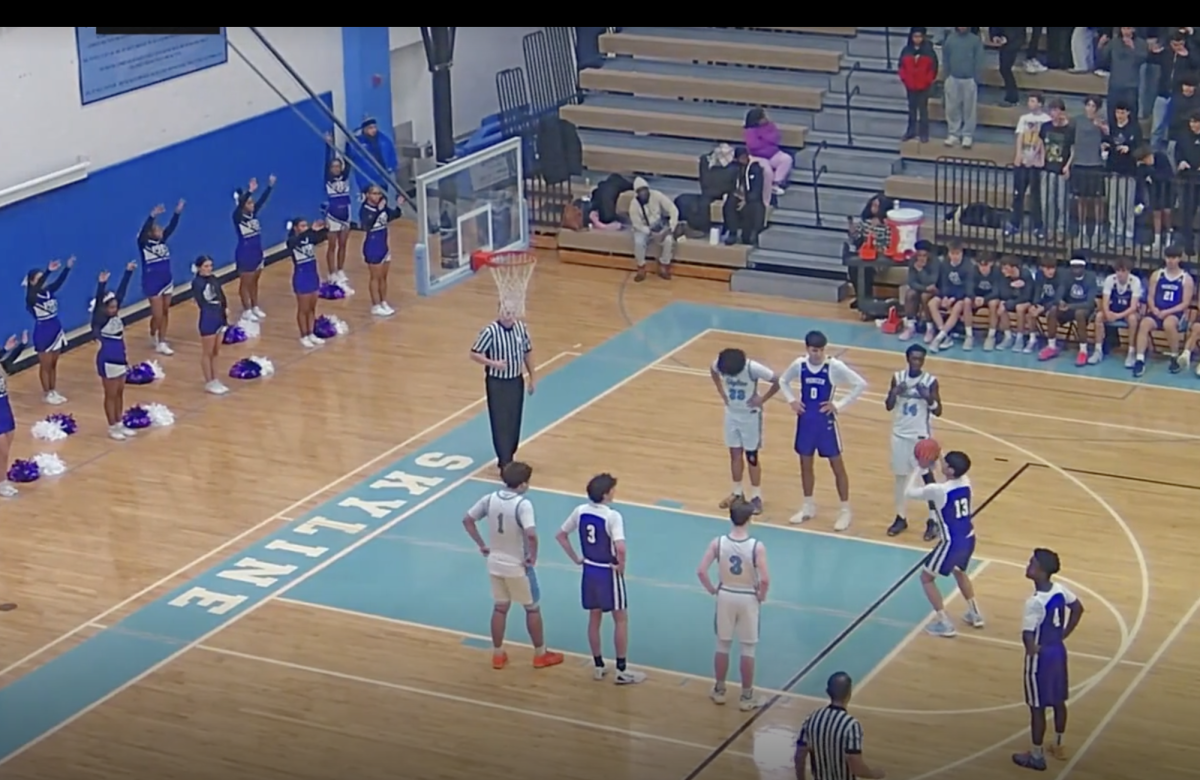 Skyline vs Pioneer varsity game during a foul.
