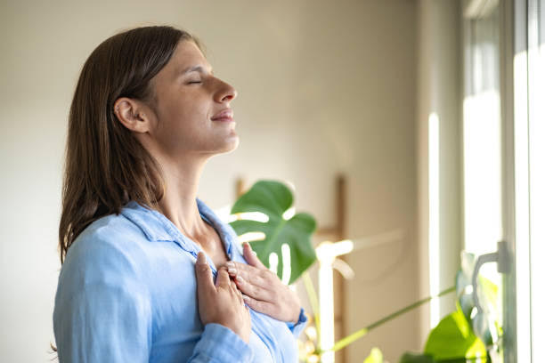 Taking a moment to compose your breathing can lead to a calmer day.