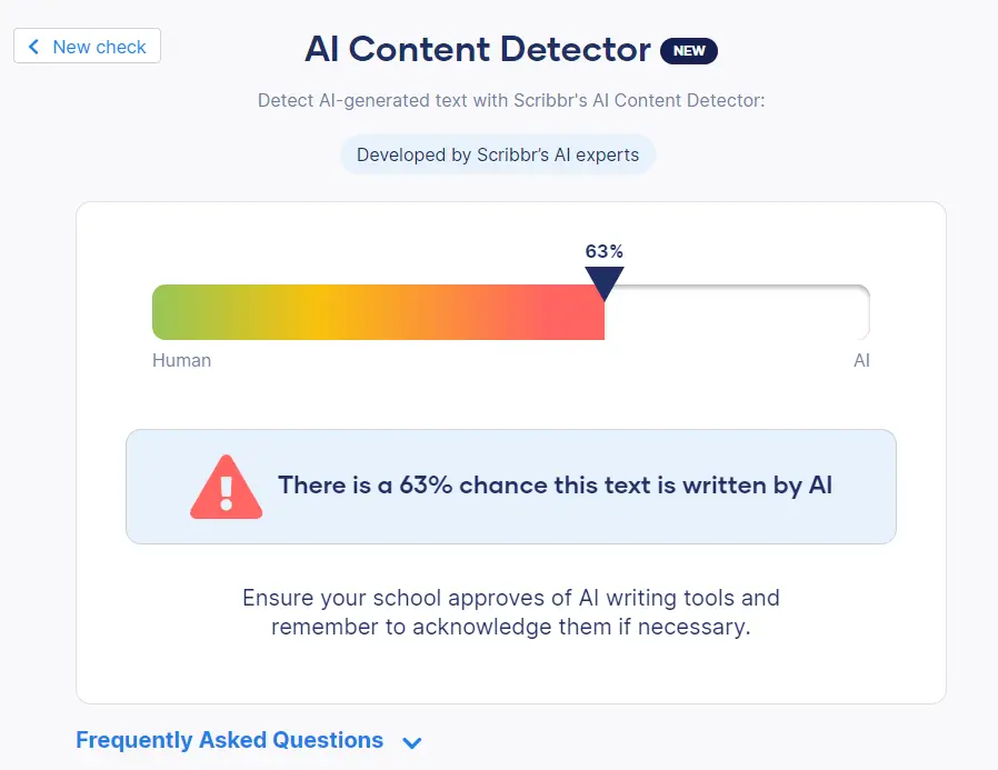 AI detector analyzes an essay.