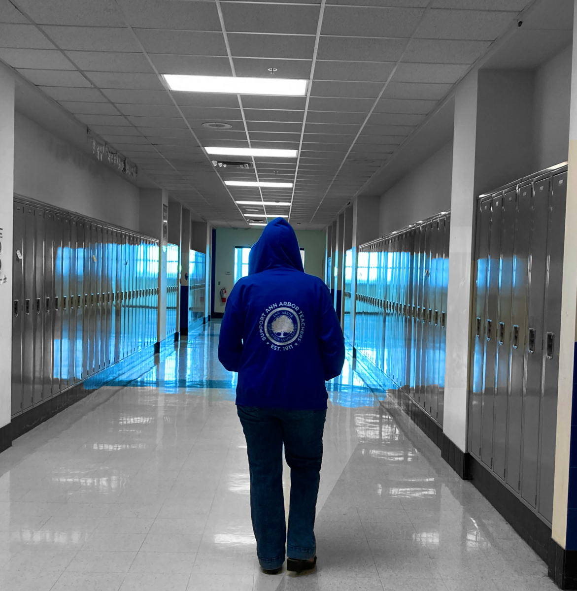 Every Wednesday for the last year, hallways have been dotted with blue “Support Ann Arbor teachers” shirts.